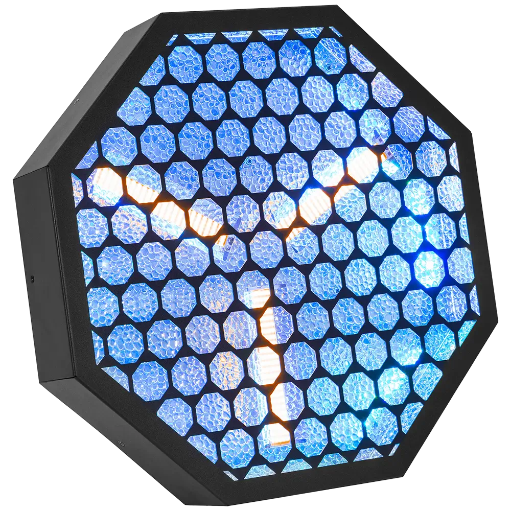 Amber-O" ottekantet retro LED-effekt + RGB DMX - Mac Mah