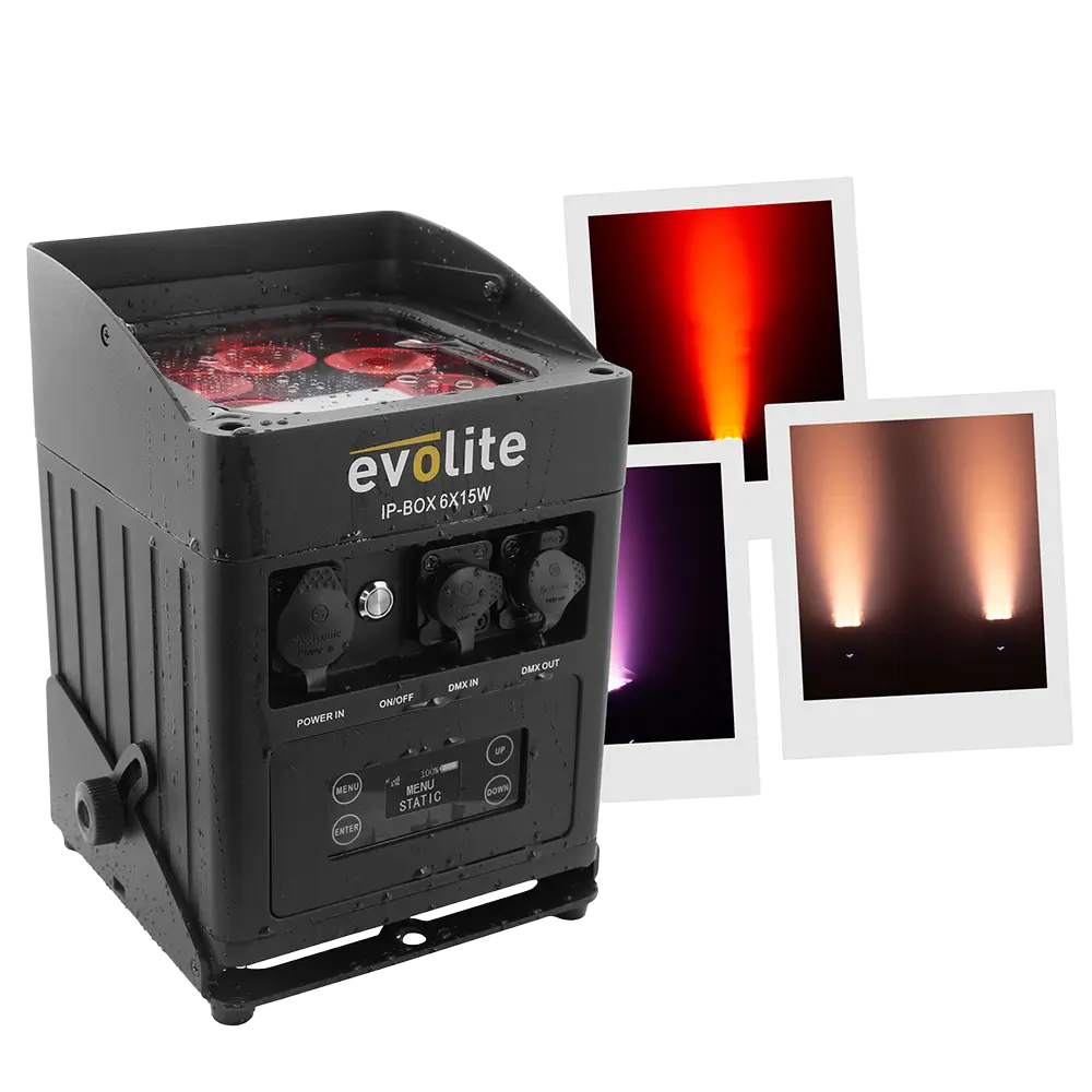 Evolite IP-Box 6×15W vandtæt projektør - LED på batteri IP65