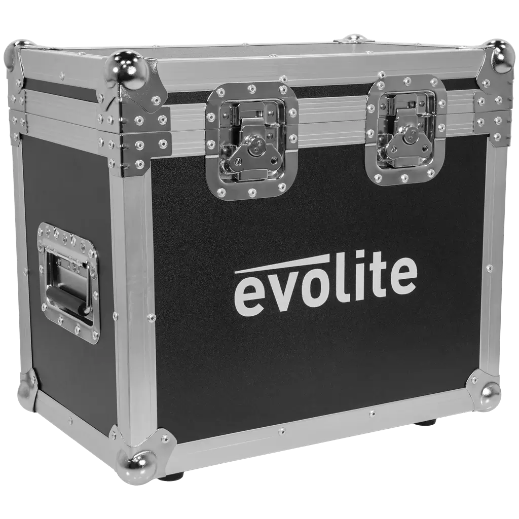Pakke med 2 spotlights 100 W i flightcase - Evo Spot 100 CR Set Evolite - Multicolour LED & DMX control