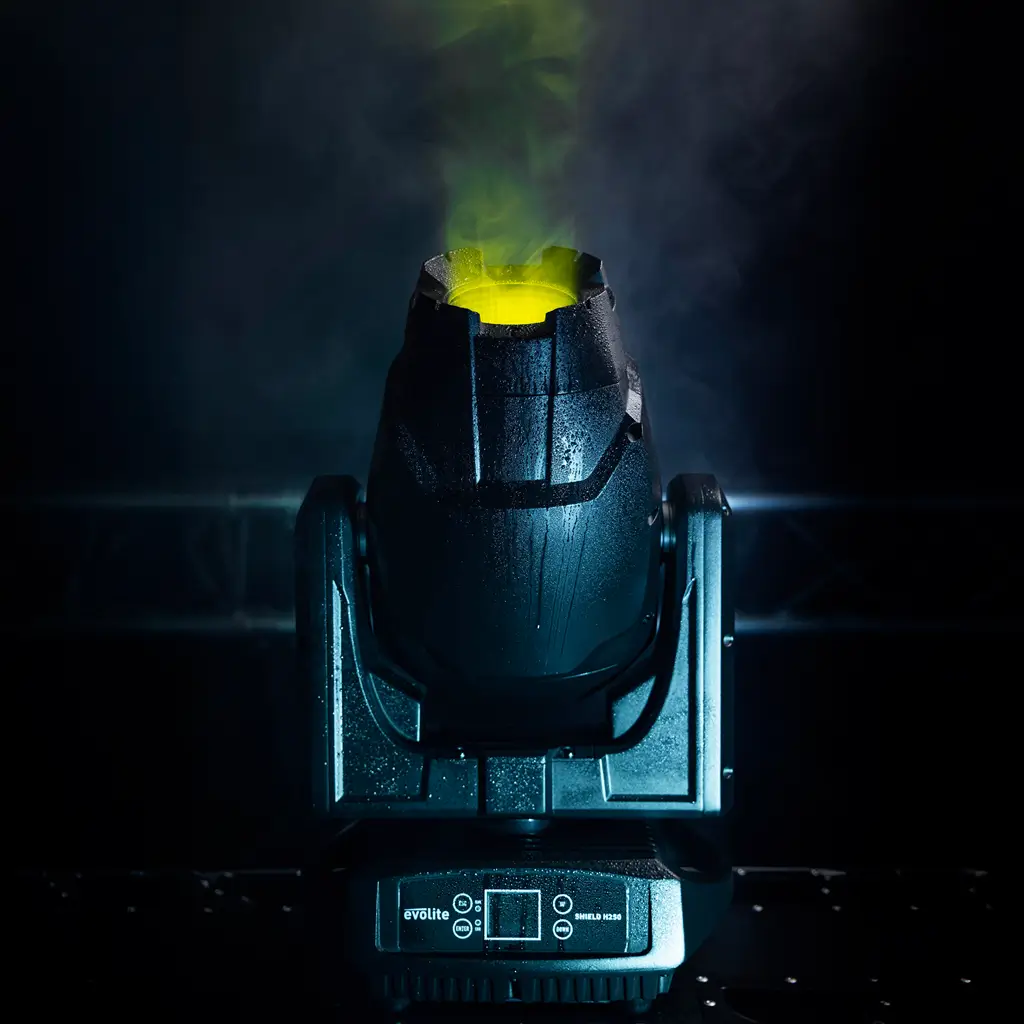 250 W hybrid projektør - Shield H250 IP65 Evolite - Indendørs og udendørs brug - DMX & Gobos