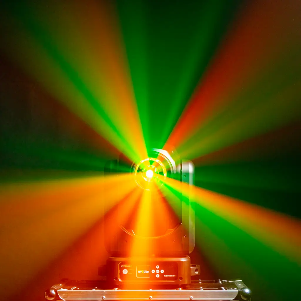 Pakke med 2 hybridprojektører 350 W i flightcase - Fusion 350 BSW Set Evolite - Intelligent Beam, Spot & Wash