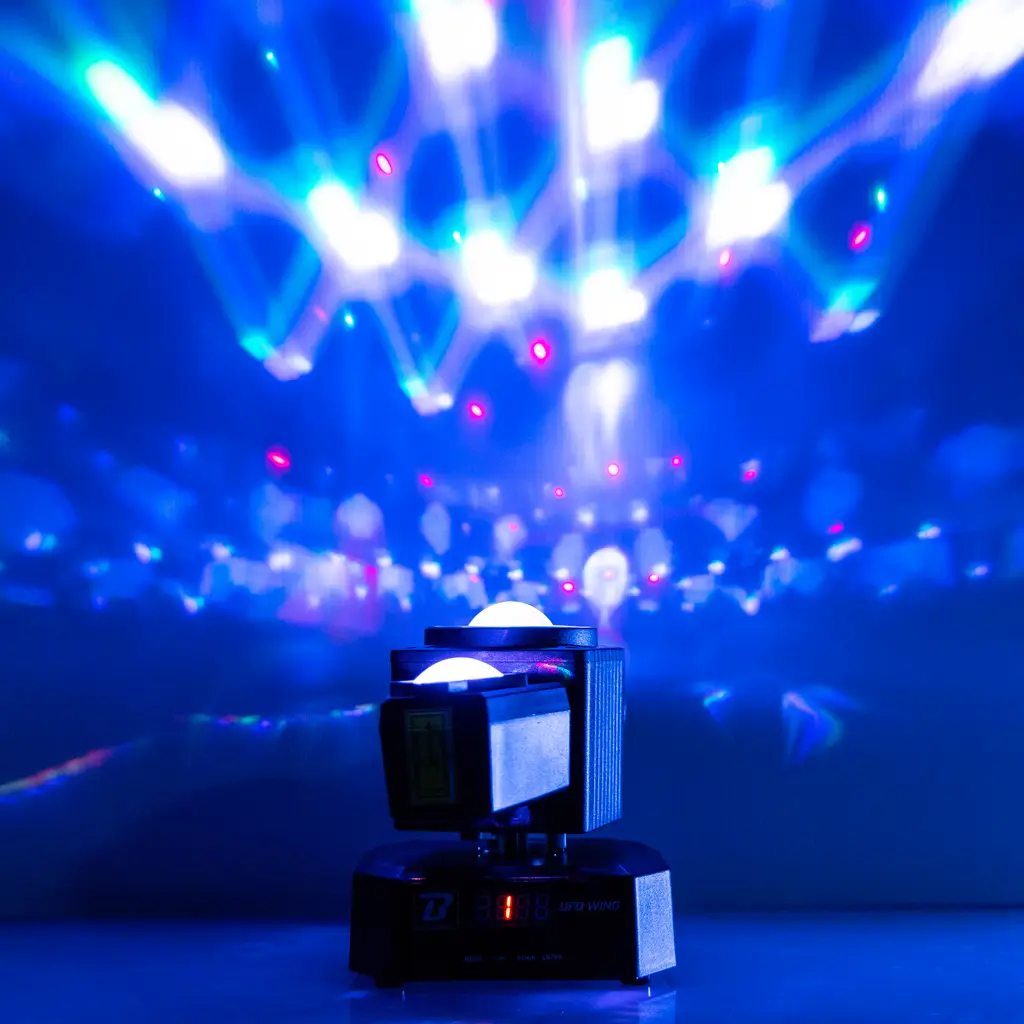 50 W multi-purpose spotlight - UFO Wing BoomTone DJ - LED + LASER + strobe + stråler, DMX-kontrollerbar