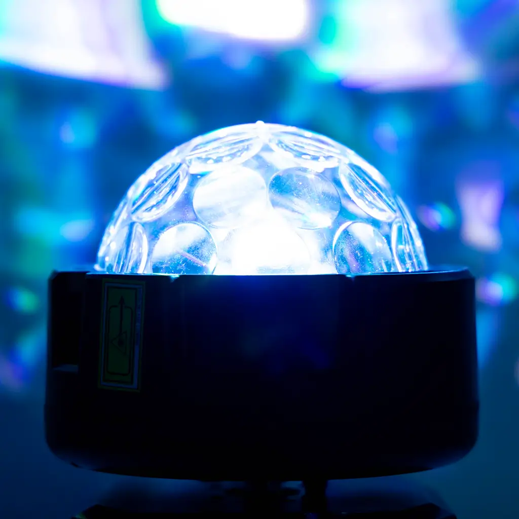 Roterende effektprojektor - BoomTone DJ-spinner - Flerfarvet LED & strobe & DMX-kontrol