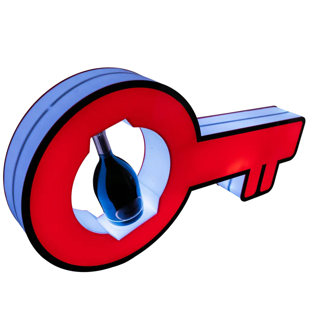 Nøgleserviceritual - Oplyst VIP-flaskedisplay | By Sparklers®.