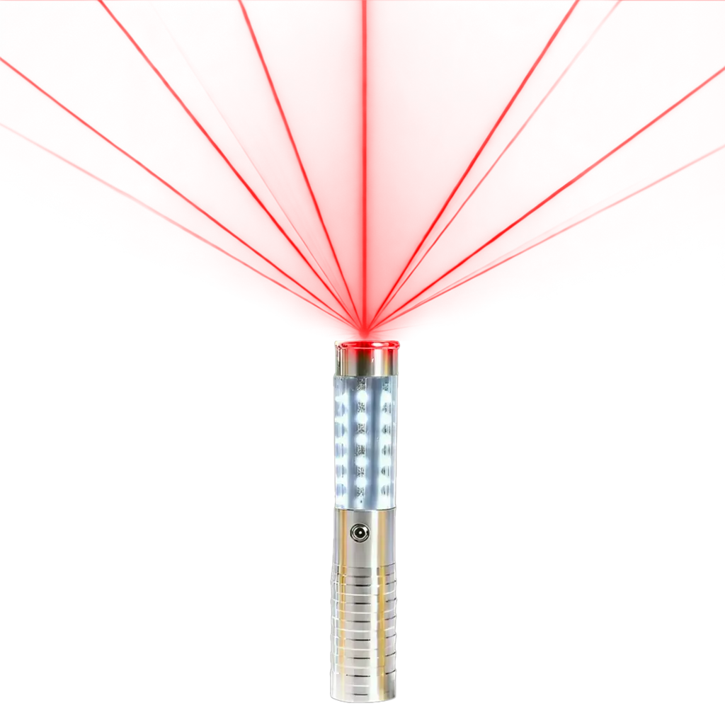 VIP sølvfarvet LED-flaskestav med rød laser - 24 cm