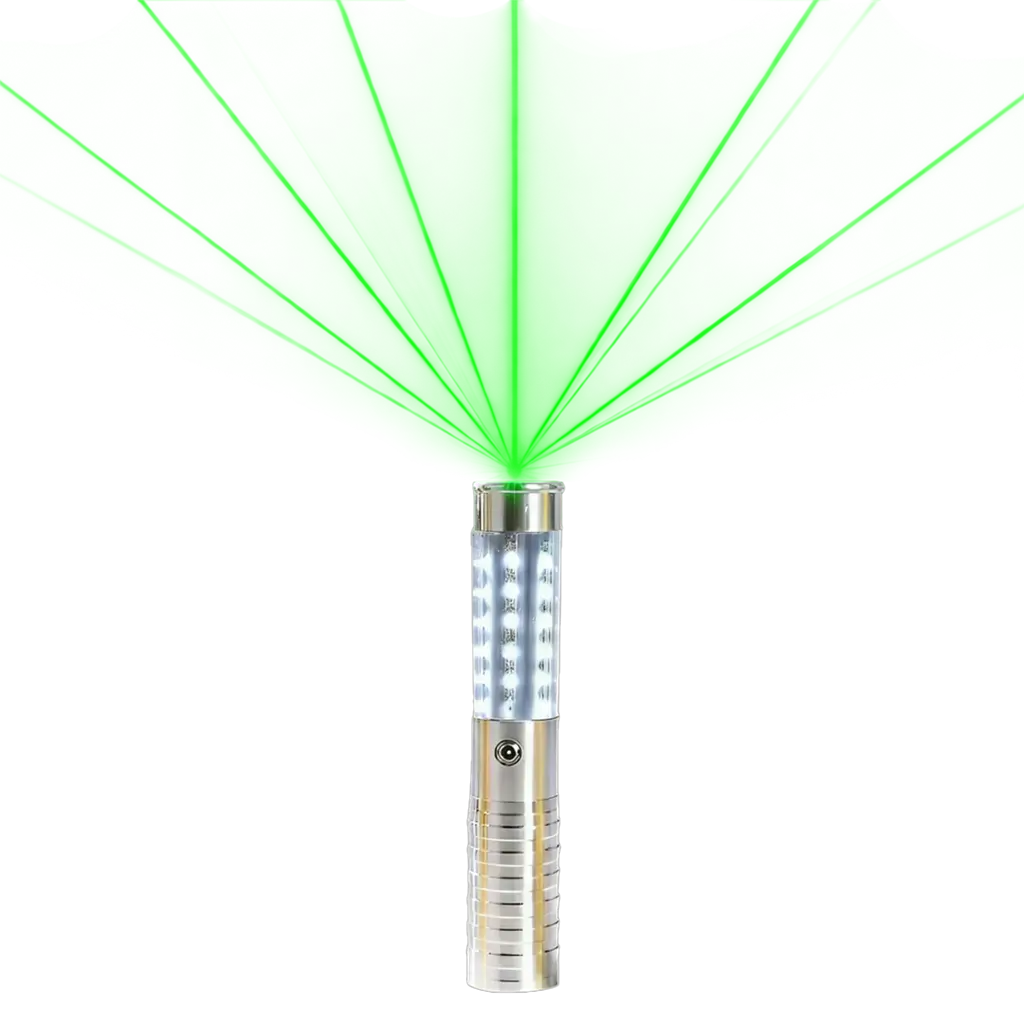 VIP Silver LED Bottle Stick med grøn laser - 24 cm