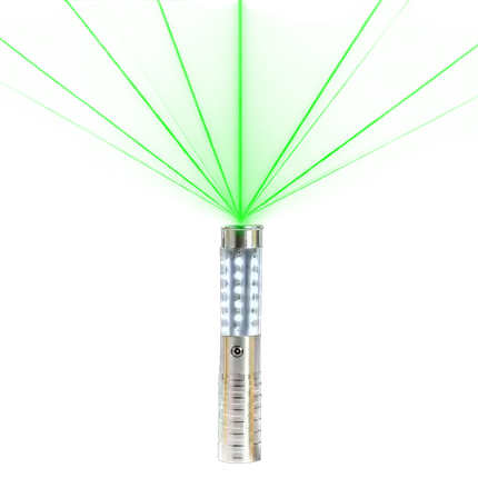 VIP Silver LED Bottle Stick med grøn laser - 24 cm