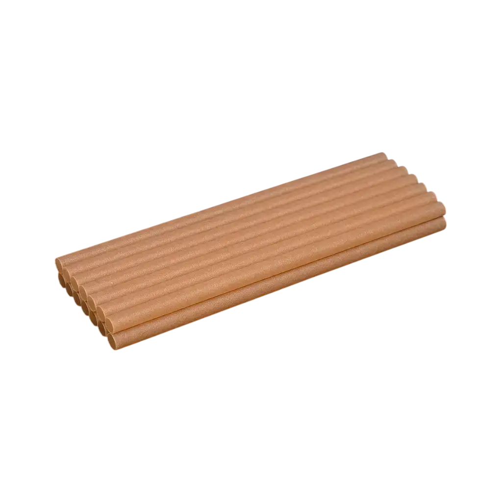 CLASSIC Naturfiberhalm 20cm ø 6mm - Komposterbar og biologisk nedbrydelig - (Pakke med 250)