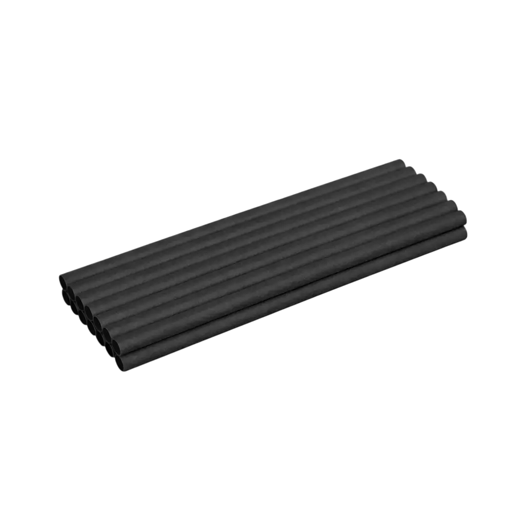 CAÏPI Naturfiber sort halm 15cm ø 6mm - Komposterbar og biologisk nedbrydelig - (Sæt med 250)