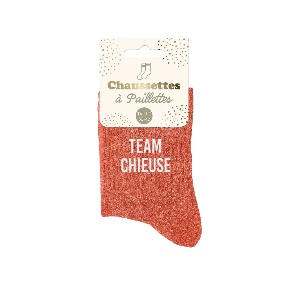 Team chieuse glitterstrømper - One size 36-42