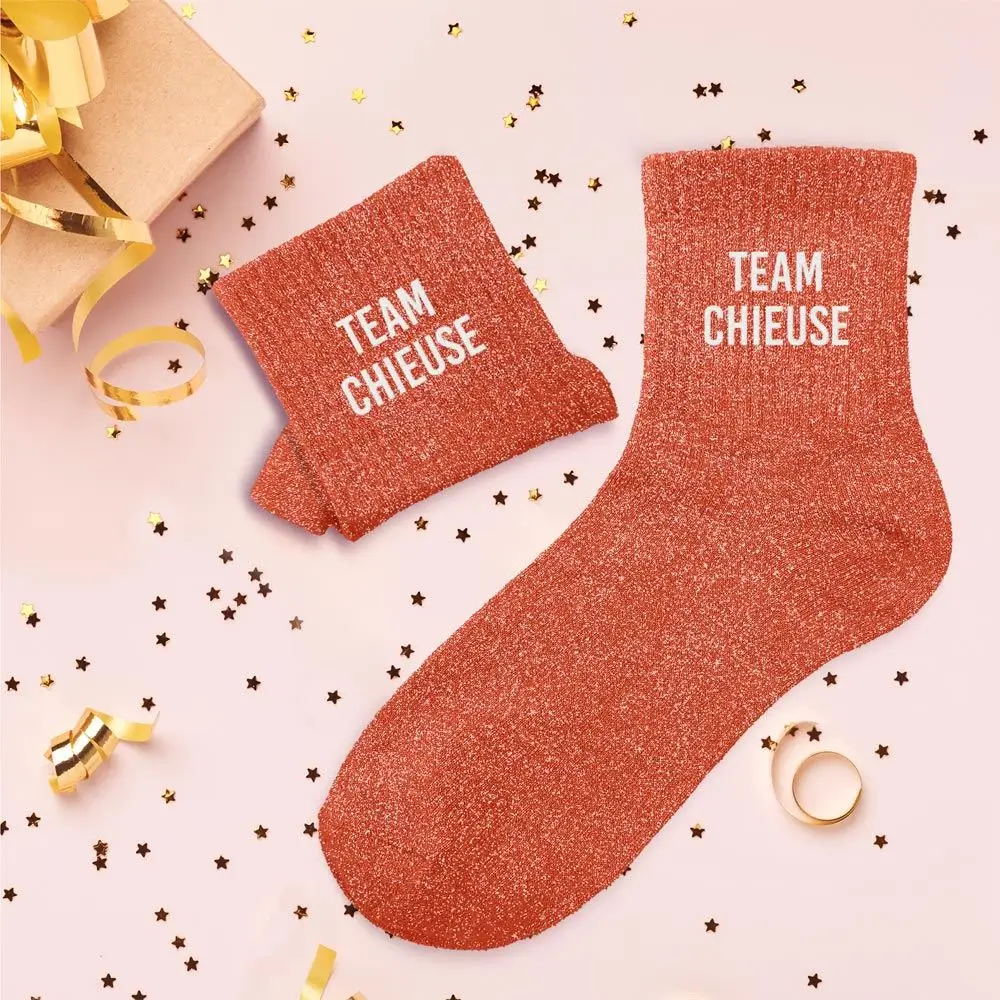 Team chieuse glitterstrømper - One size 36-42