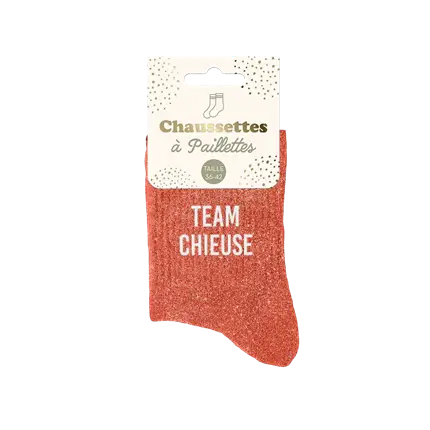 Team chieuse glitterstrømper - One size 36-42