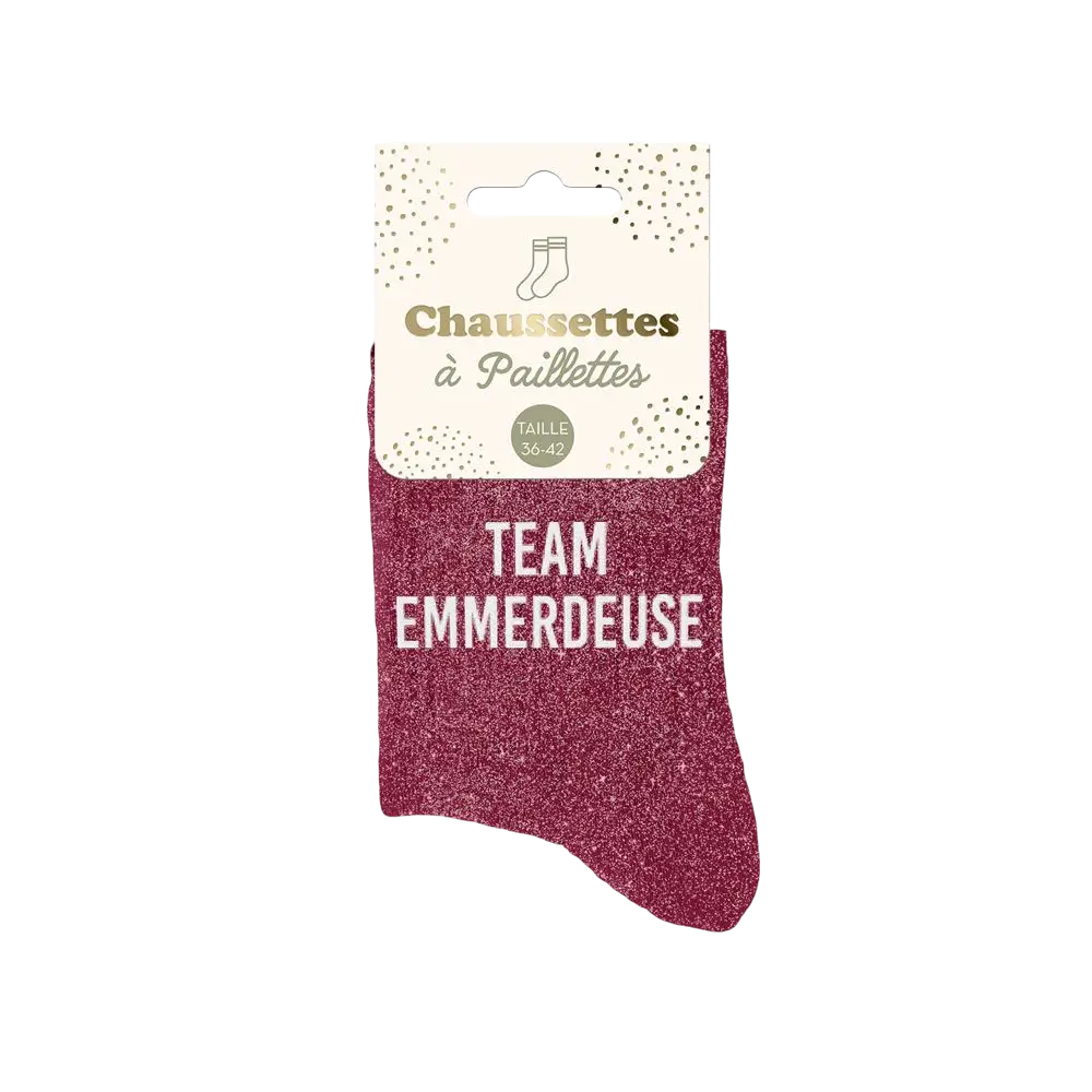 Team emmerdeuse glitterstrømper - One size 36-42