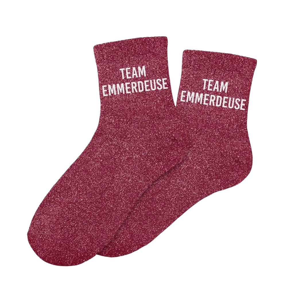 Team emmerdeuse glitterstrømper - One size 36-42