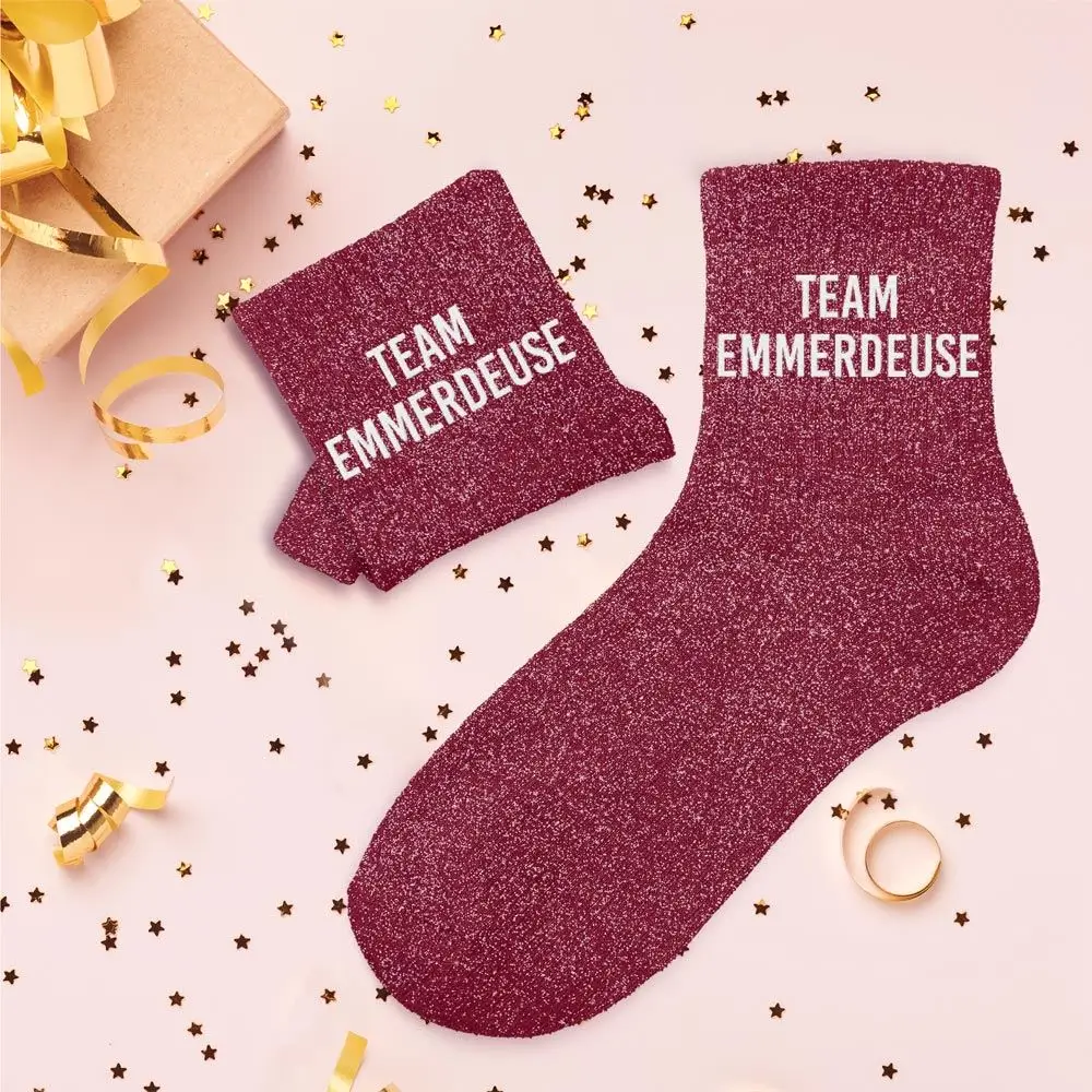 Team emmerdeuse glitterstrømper - One size 36-42