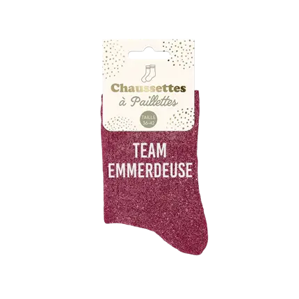 Team emmerdeuse glitterstrømper - One size 36-42