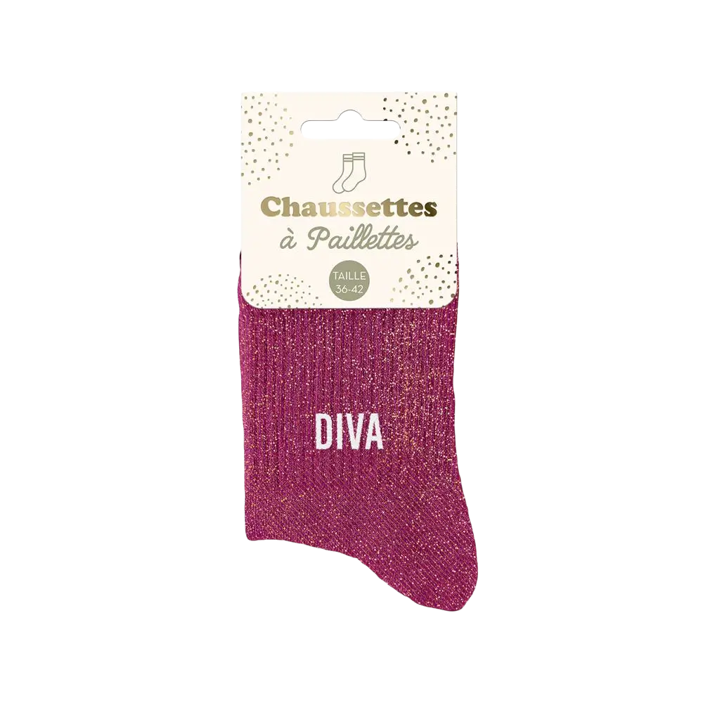 Glitter diva strømper - One size 36-42