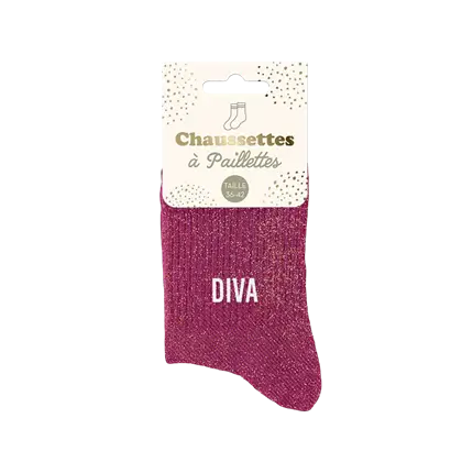 Glitter diva strømper - One size 36-42