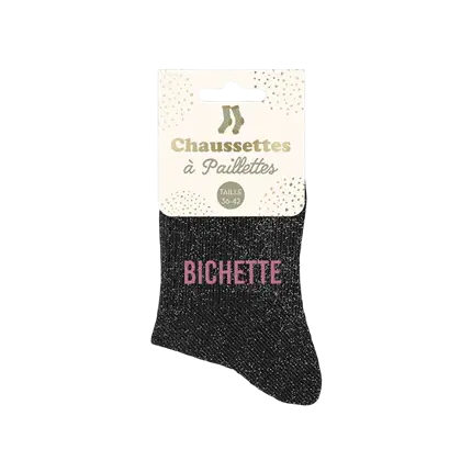Sorte glitterstrømper - One size 36-42