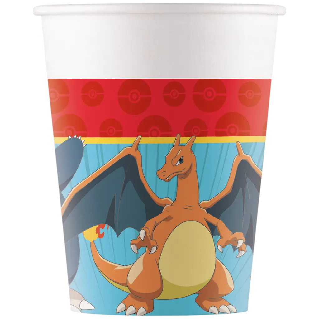 Pokémon-papirbæger - 25 cl - sæt med 8 stk.