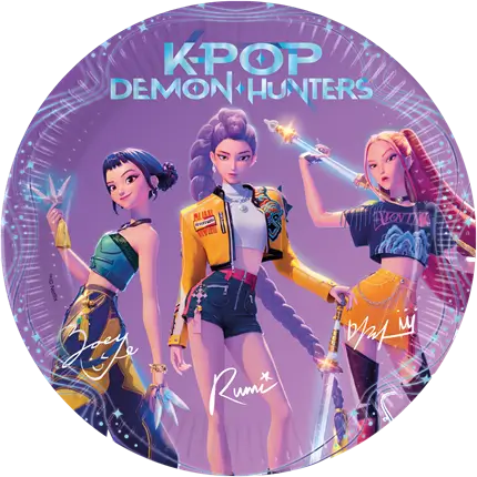 K-POP Demon Hunters paptallerken ø23cm - Sæt med 8 stk.