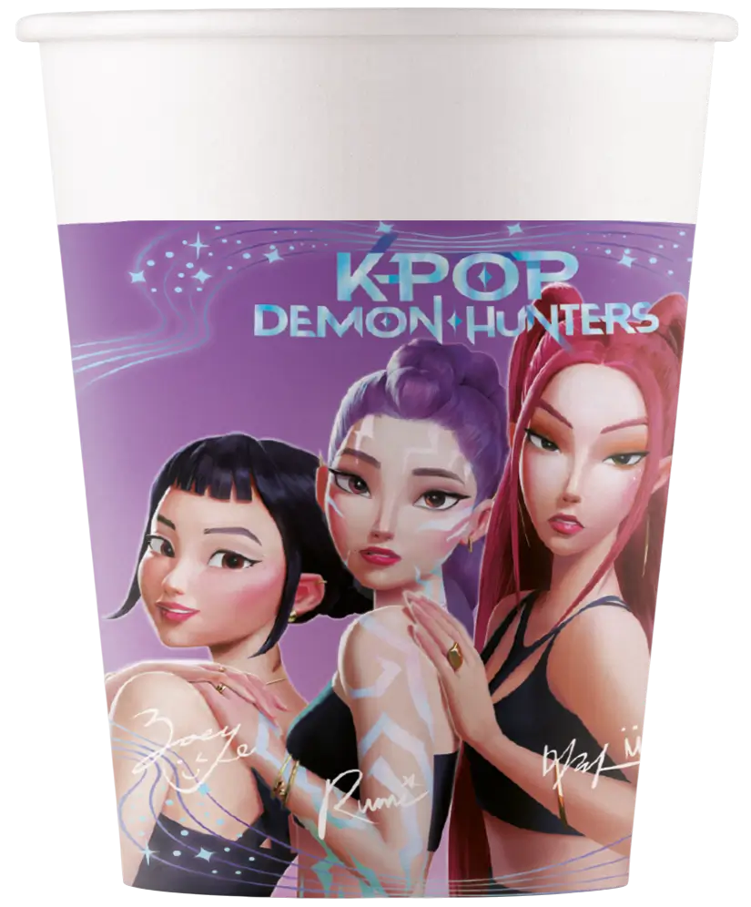 K-POP Demon Hunters papkrus - 25 cl - sæt med 8 stk.