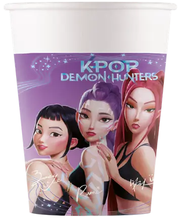K-POP Demon Hunters papkrus - 25 cl - sæt med 8 stk.