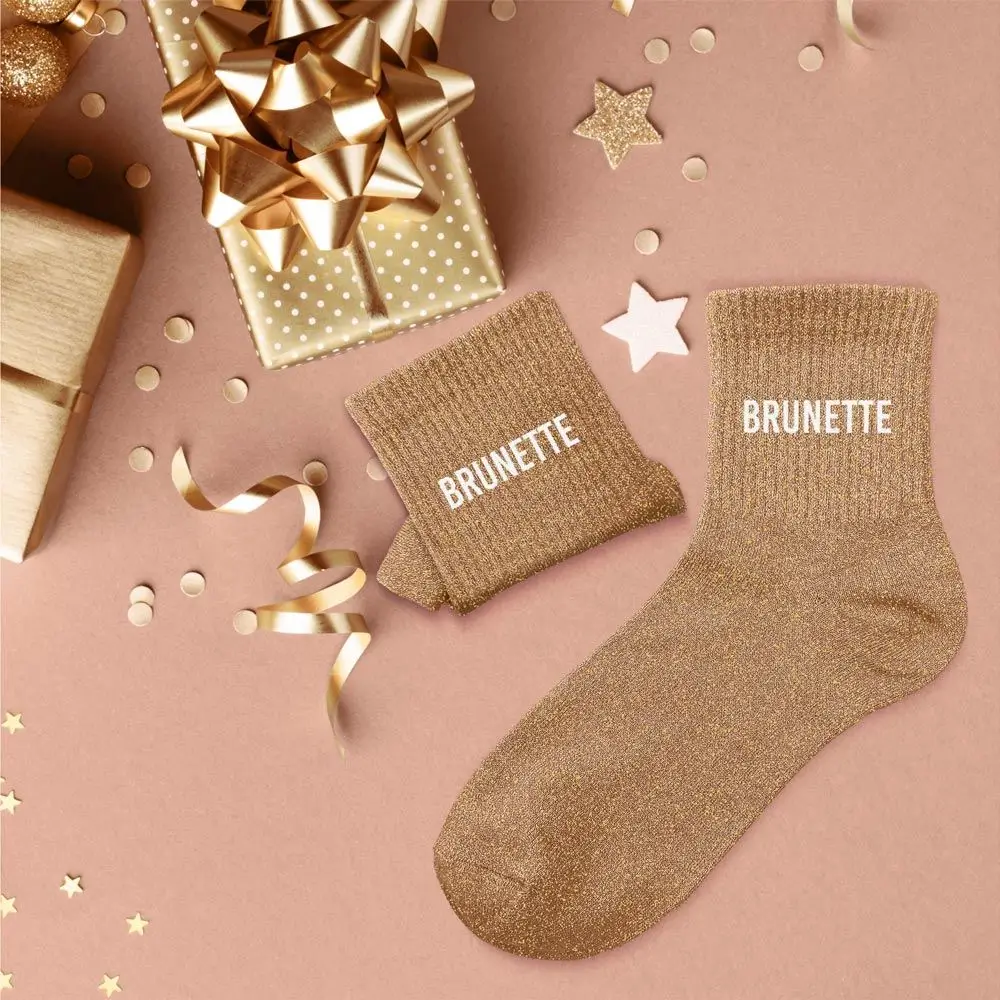 Brunette Glitter Socks - One Size 36-42