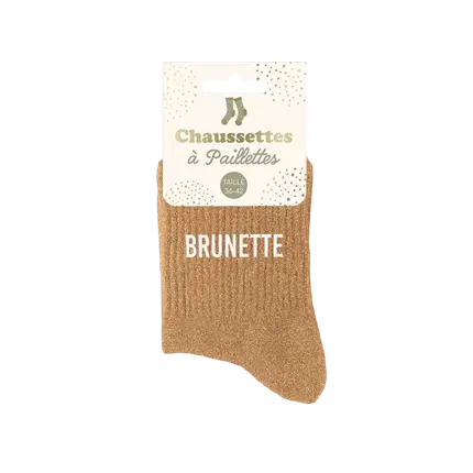 Brunette Glitter Socks - One Size 36-42
