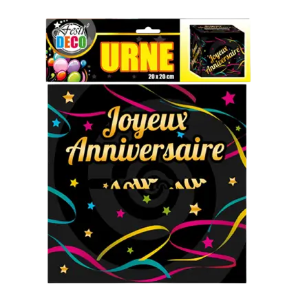 Sort Happy Birthday-urne