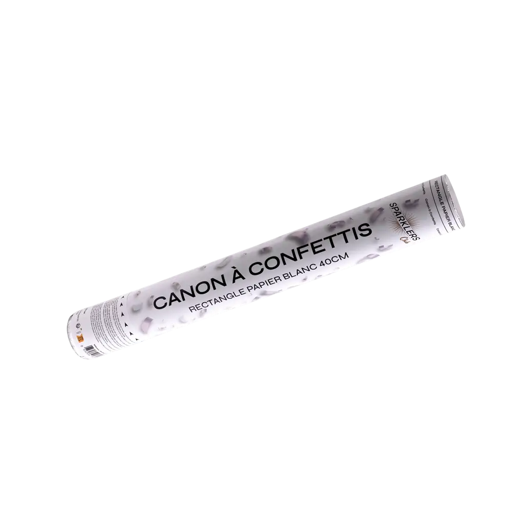40 cm hvide konfettikanoner