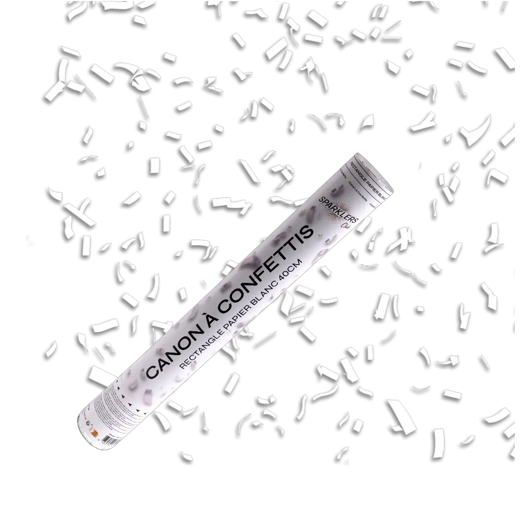 40 cm hvide konfettikanoner