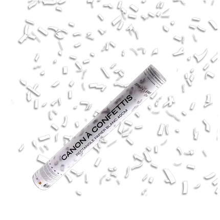 40 cm hvide konfettikanoner