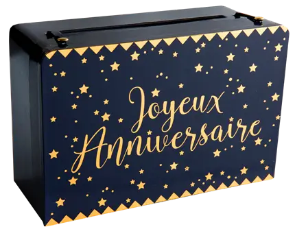 Guld/blå Happy Birthday papirurne