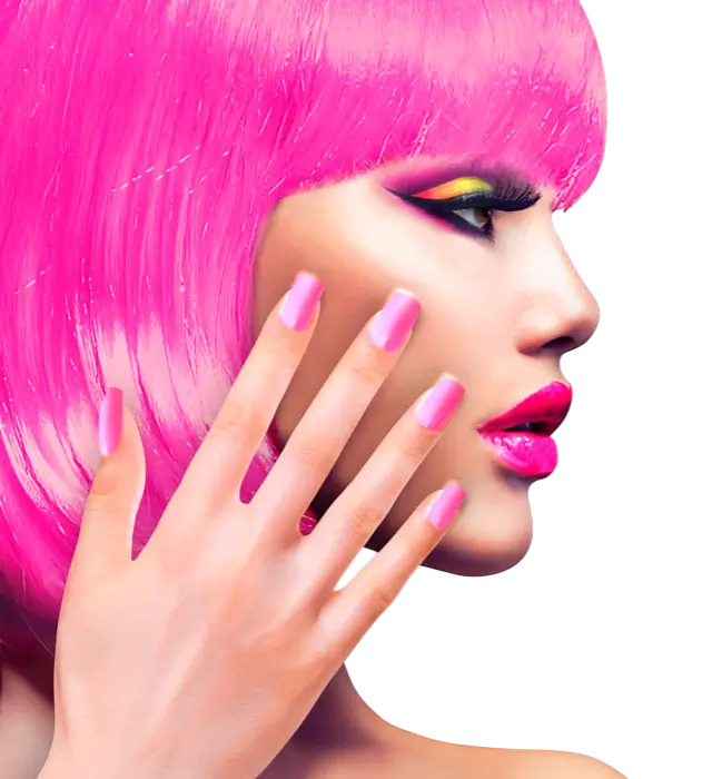 Sæt med 12 Neonrosa Selvklæbende Kunstnegle med Neglelak Effekt – Manicure Negle