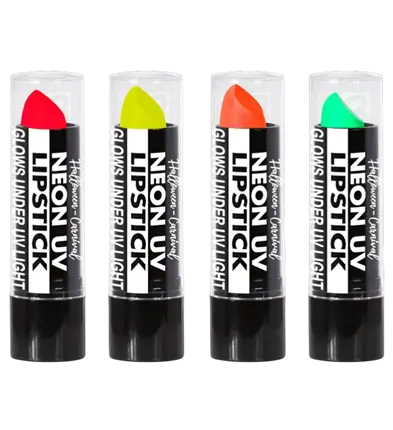 Displayæske med 24 Neon Læbestifter 6 ml – Pink, Gul, Grøn, Orange – Makeup til Kostume