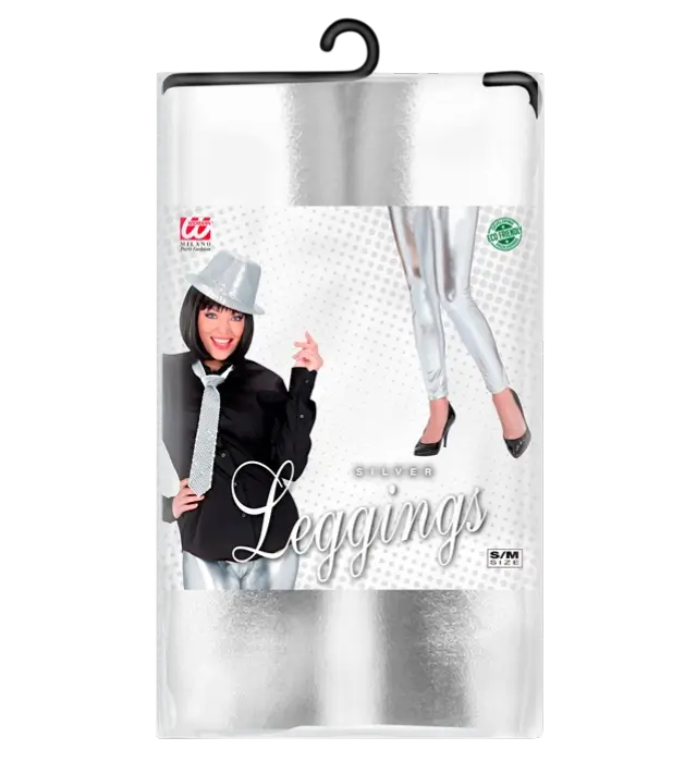 Sølv Metallic Leggings – Skinnende Disco Bukser – 70’er / 80’er Kostume