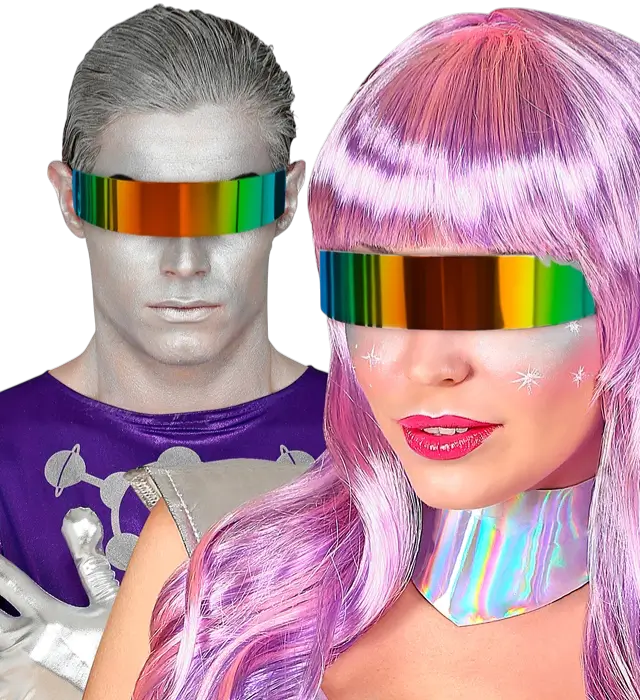 Regnbue Spejl Solbriller – Flerfarvede Solbriller – Kostume Tilbehør