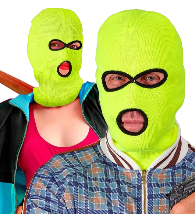 Neon Gul Balaclava Elefanthue – Kostume Maske