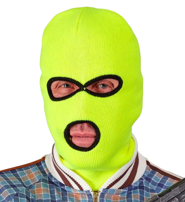 Neon Gul Balaclava Elefanthue – Kostume Maske