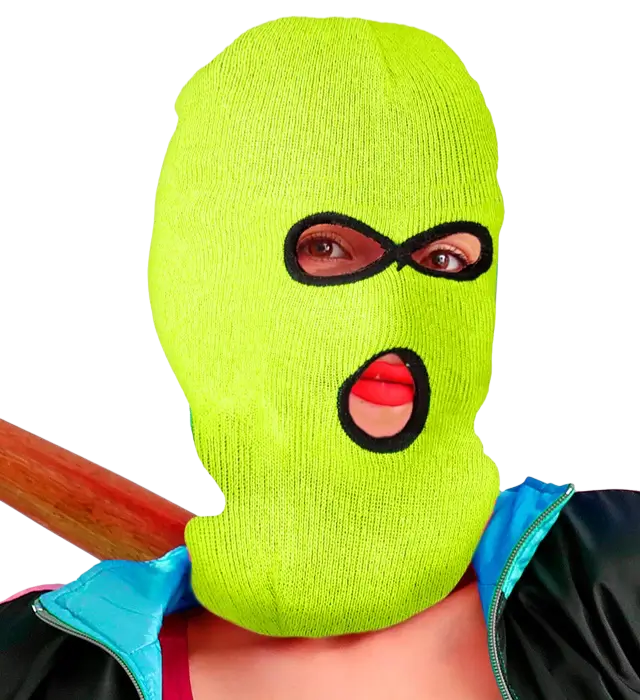 Neon Gul Balaclava Elefanthue – Kostume Maske