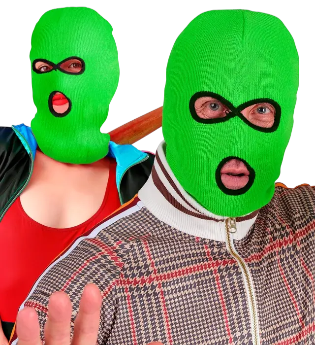 Neon Grøn Balaclava Elefanthue – Kostume Maske