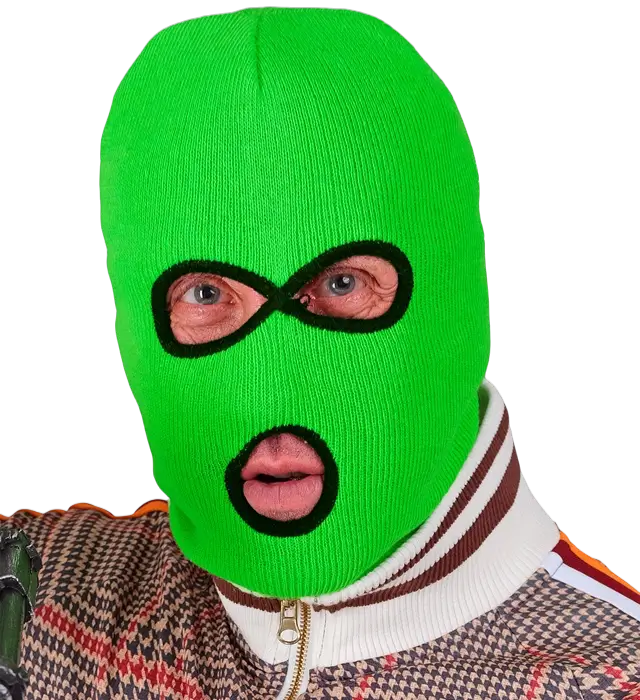 Neon Grøn Balaclava Elefanthue – Kostume Maske