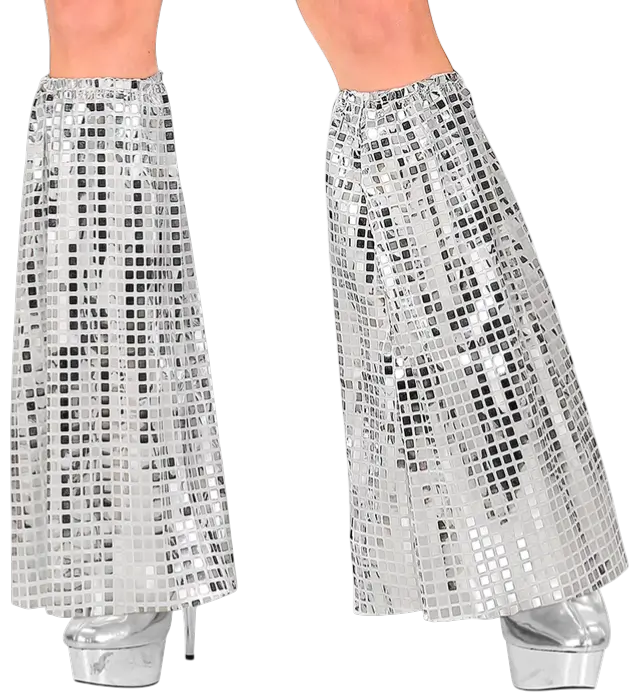 Disco Benvarmere med Sølv Pailletter – 70’er Stil – Kostume Tilbehør