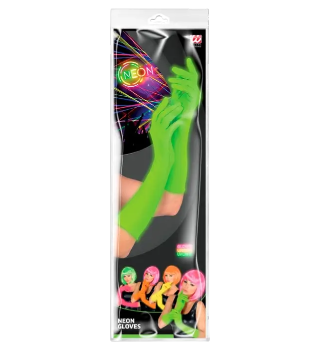 Lange Neon Grønne Handsker 40 cm – 80’er Kostume Tilbehør