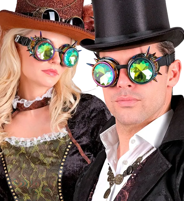 Steampunk Kalejdoskop Briller – Retro Futuristisk Kostume Tilbehør