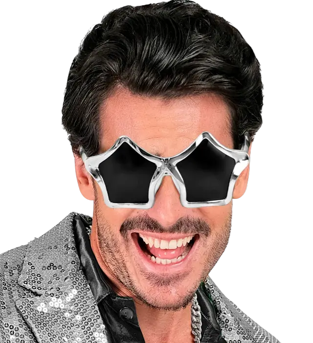 Sølv Stjerne Briller – Festival Kostume Tilbehør