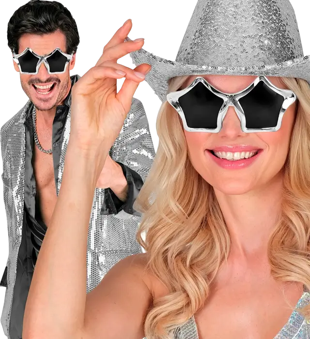 Sølv Stjerne Briller – Festival Kostume Tilbehør