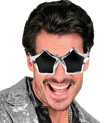 Sølv Stjerne Briller – Festival Kostume Tilbehør