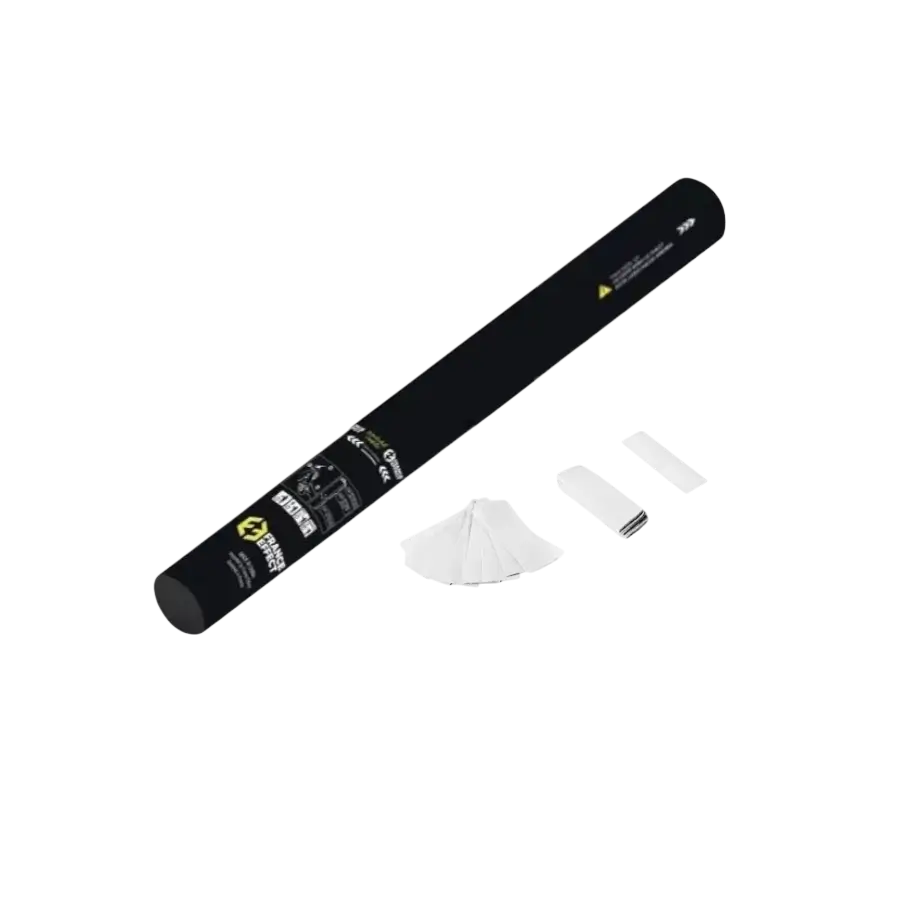 Manuel konfettikanon 40 cm - hvid